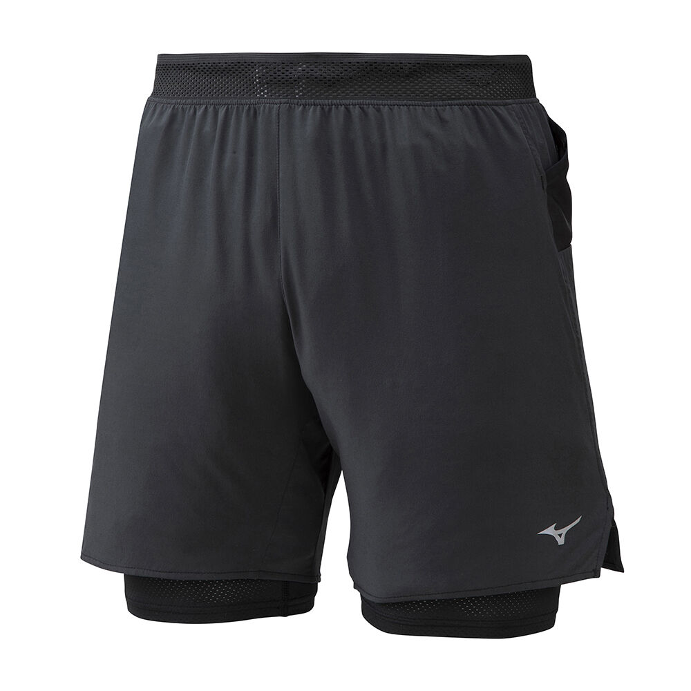 Pantaloncini Mizuno Running ER 7.5 2in1 Uomo - Nere - 60321-QZNE